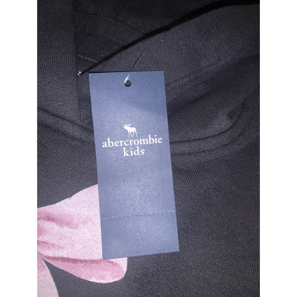 Abercrombie Kids Girls Grey Pink Bow Graphic Hoodie Sweatshirt Size 5/6 NEW - Picture 11 of 11